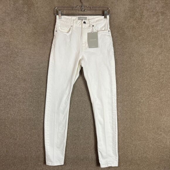 Everlane Skinny Jeans Womens Size 25 Bone High Rise Stretch‎ Japanese Denim NEW - Picture 3 of 13